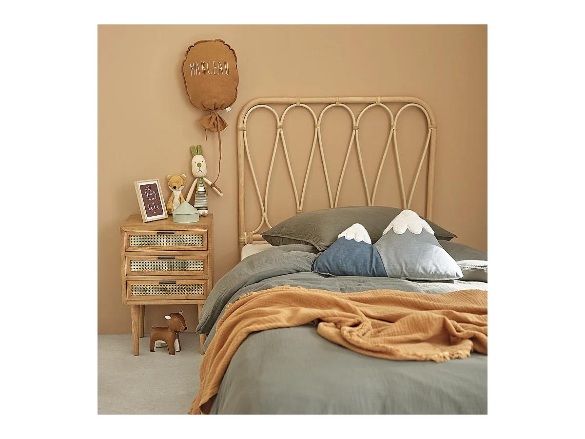 Tête de lit enfant en rotin 90 cm