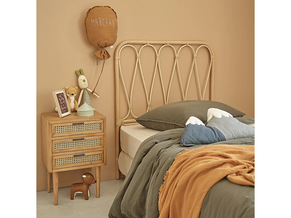 Testiera in rattan bohémien 90