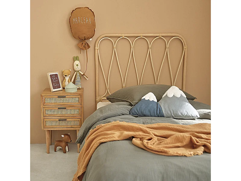 Cabecero de cama de ratán 90 cm