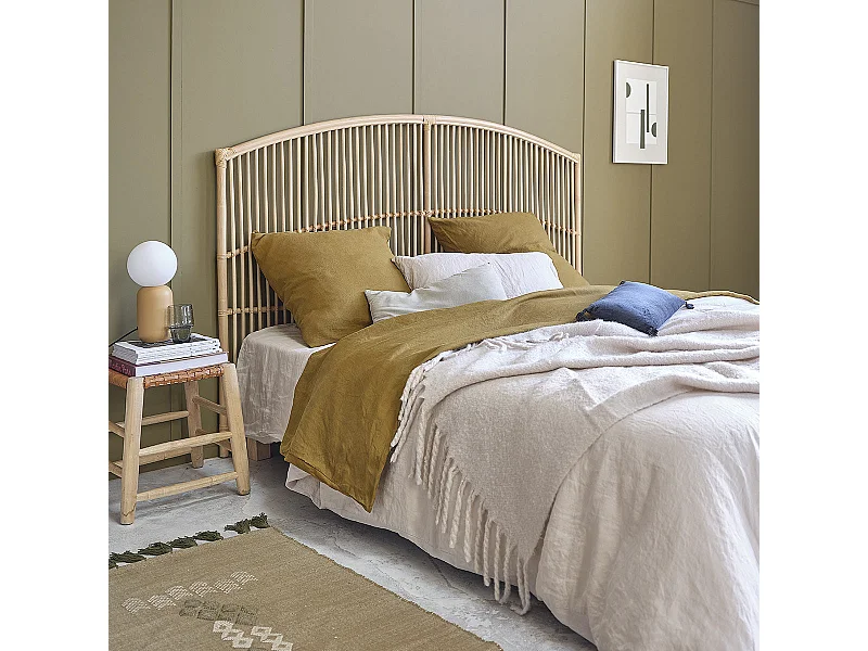 Cabecero de cama alto de ratán de 180 cm de ancho