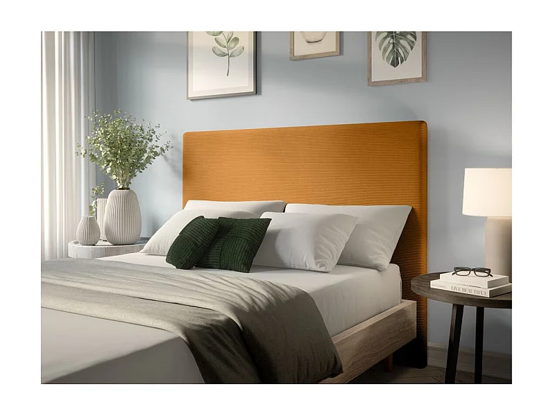 Tête de lit NUMA en velours côtelé - Jaune - Largeur 140 cm