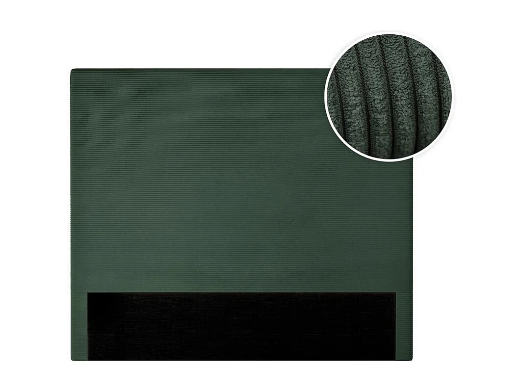 Tête de lit NUMA en velours côtelé - Vert foncé - Largeur 140 cm
