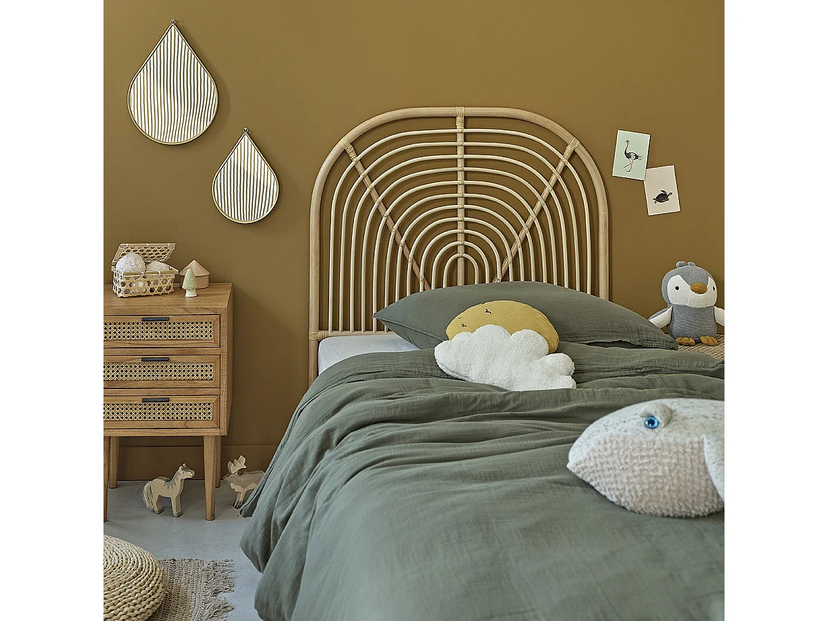 Testiera in rattan bohémien 90 cm