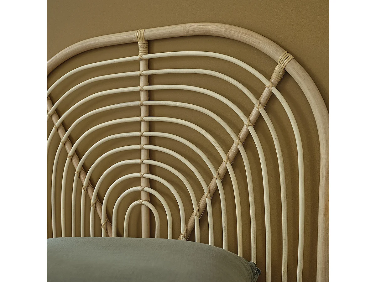 Tête de lit enfant arrondie en rotin 90 cm