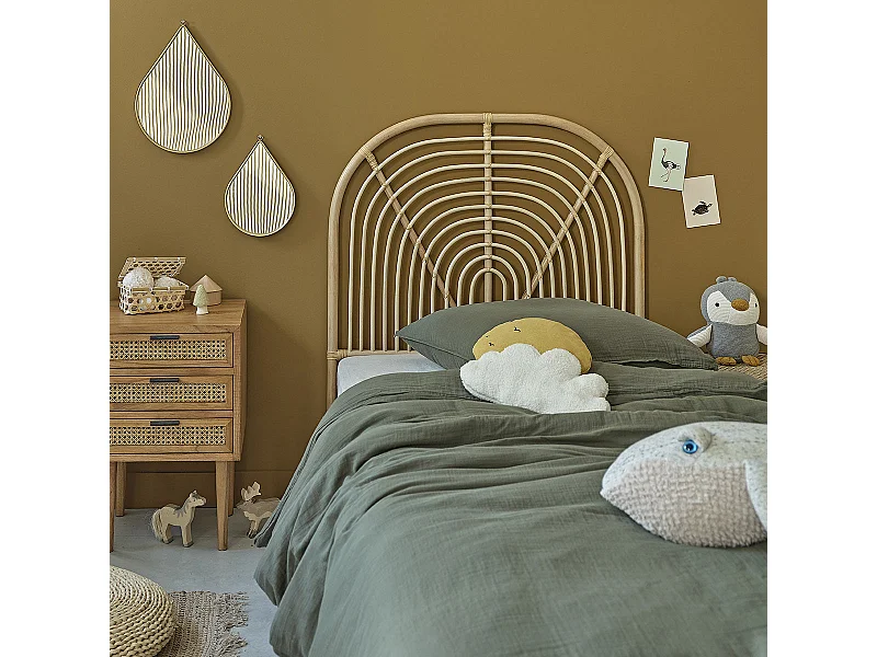 Cabecero de cama de ratán 90 cm