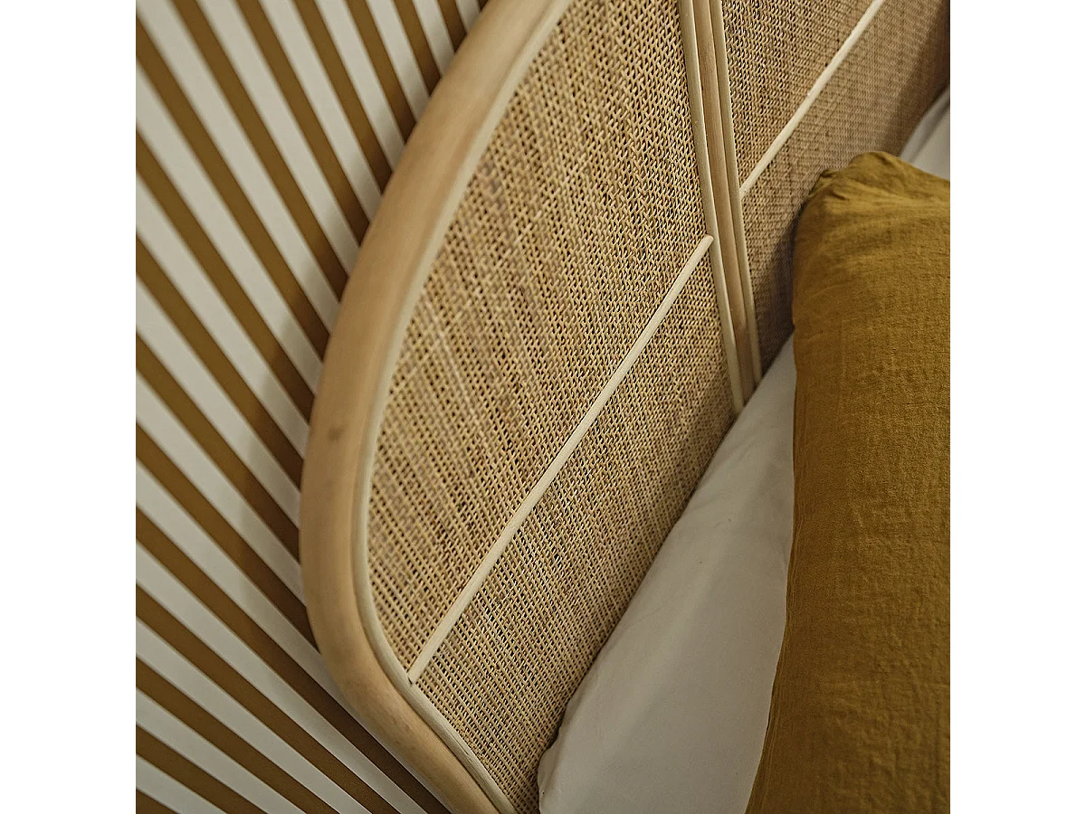 Cabecero de ratán y rejilla 160 cm