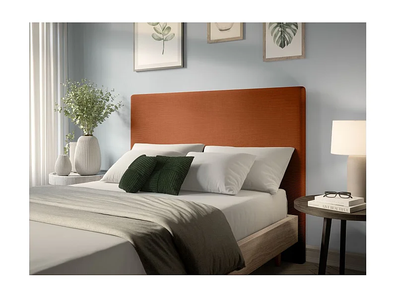 Tête de lit NUMA en velours côtelé - Terracotta - Largeur 160 cm