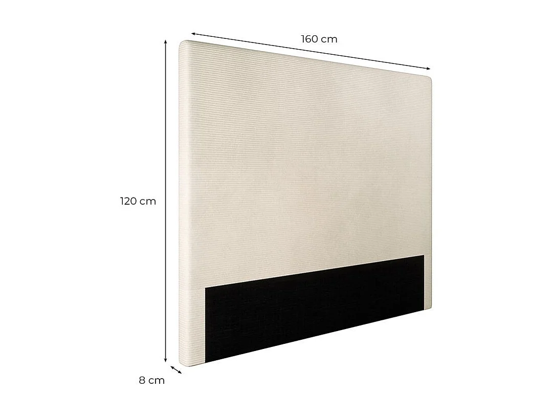 Tête de lit NUMA en velours côtelé - Terracotta - Largeur 160 cm