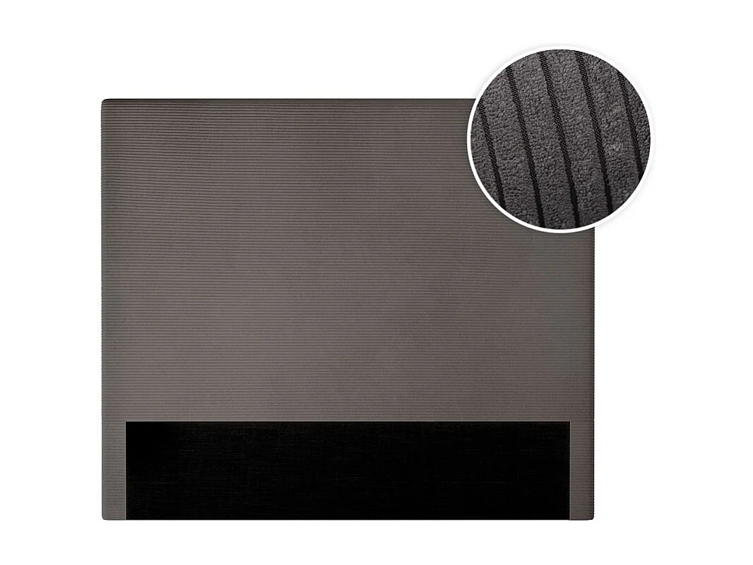 Tête de lit NUMA en velours côtelé - Gris anthracite - Largeur 140 cm