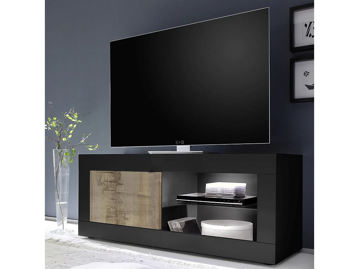 Kleiner TV-Schrank 1 Tür ohne Beleuchtung Initial - L140 cm