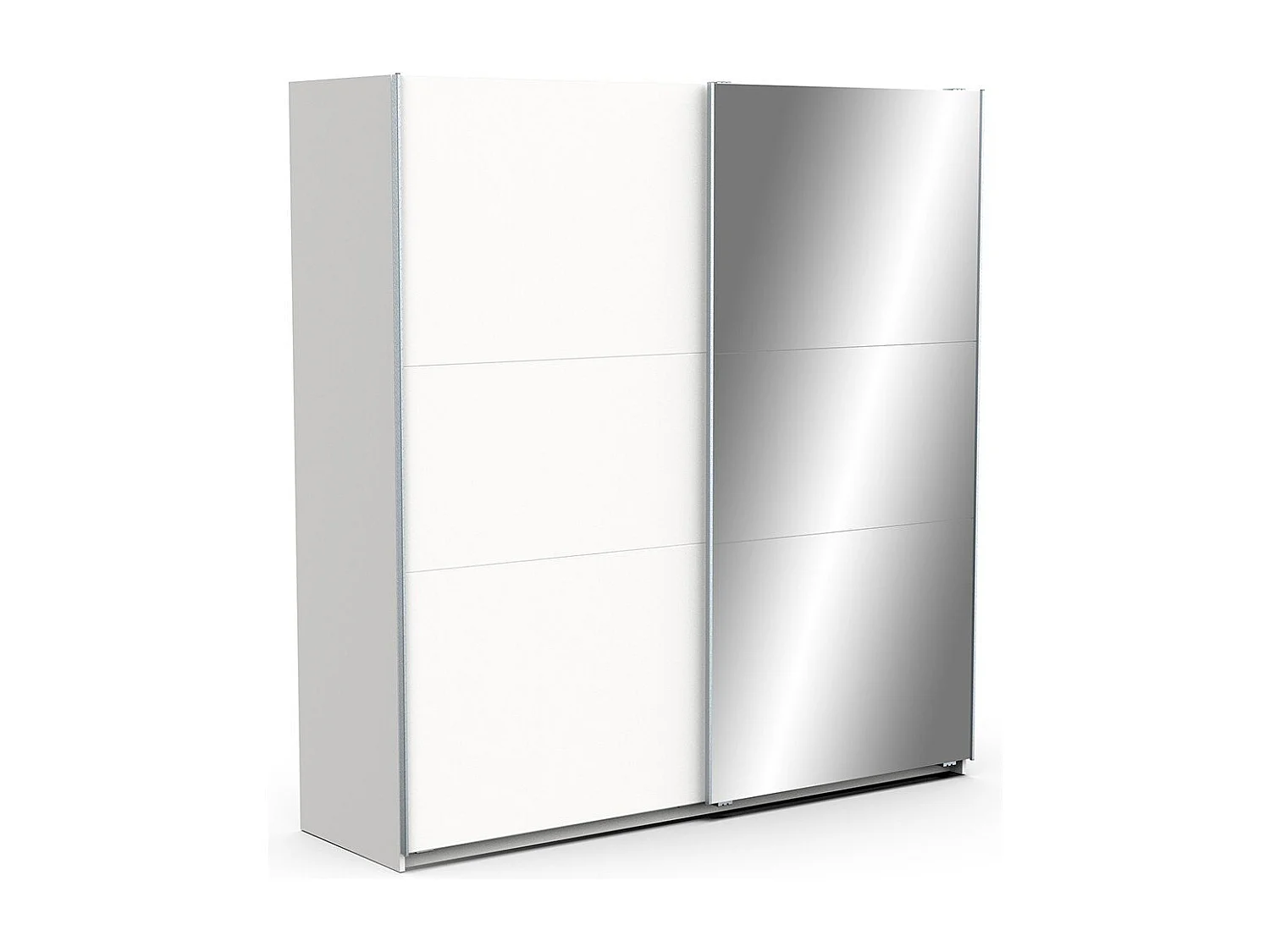 Armoire 2 portes coulissantes et miroir Ghost - L194,5 cm