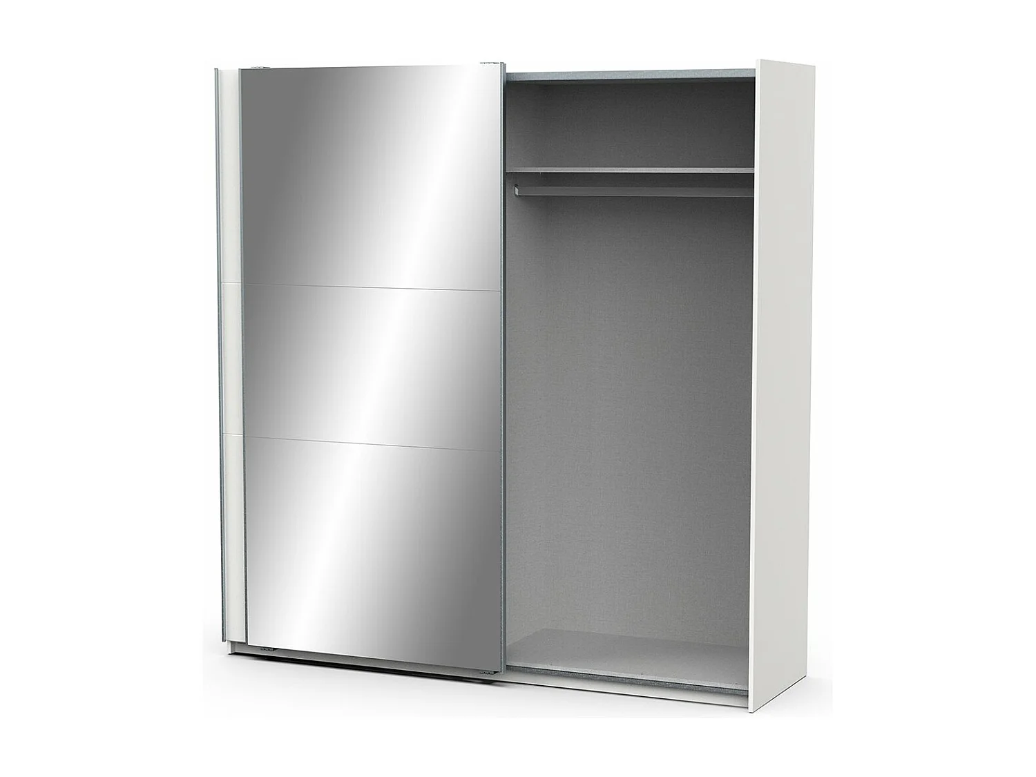 Armoire 2 portes coulissantes et miroir Ghost - L194,5 cm