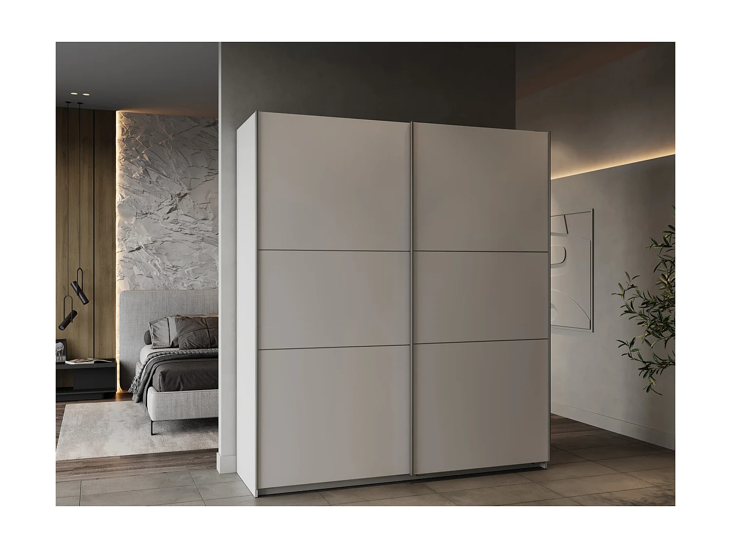 Armoire 2 portes coulissantes Ghost - L178,1 cm