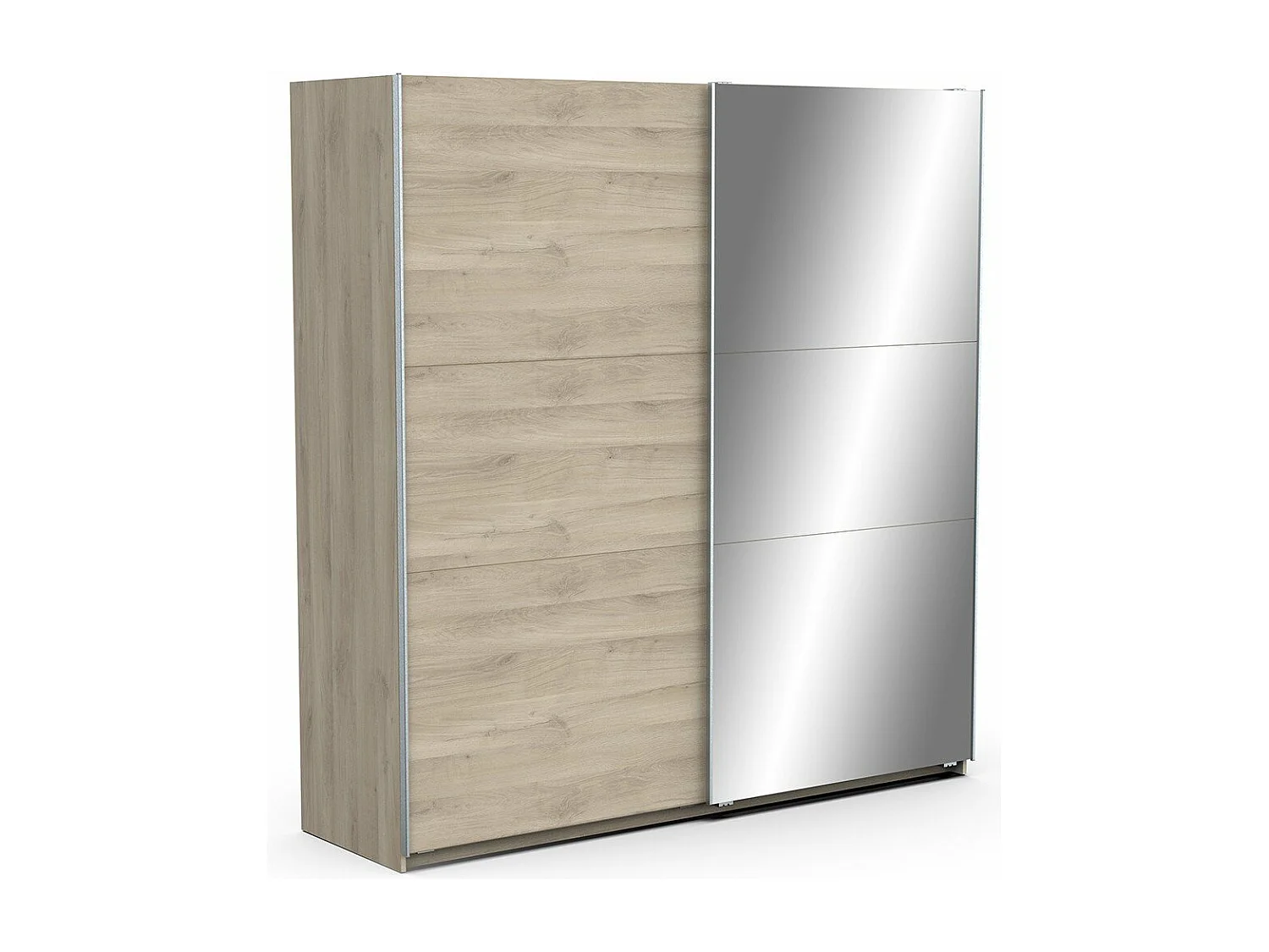 Kast met 2 schuifdeuren en spiegel Ghost - L194,5 cm