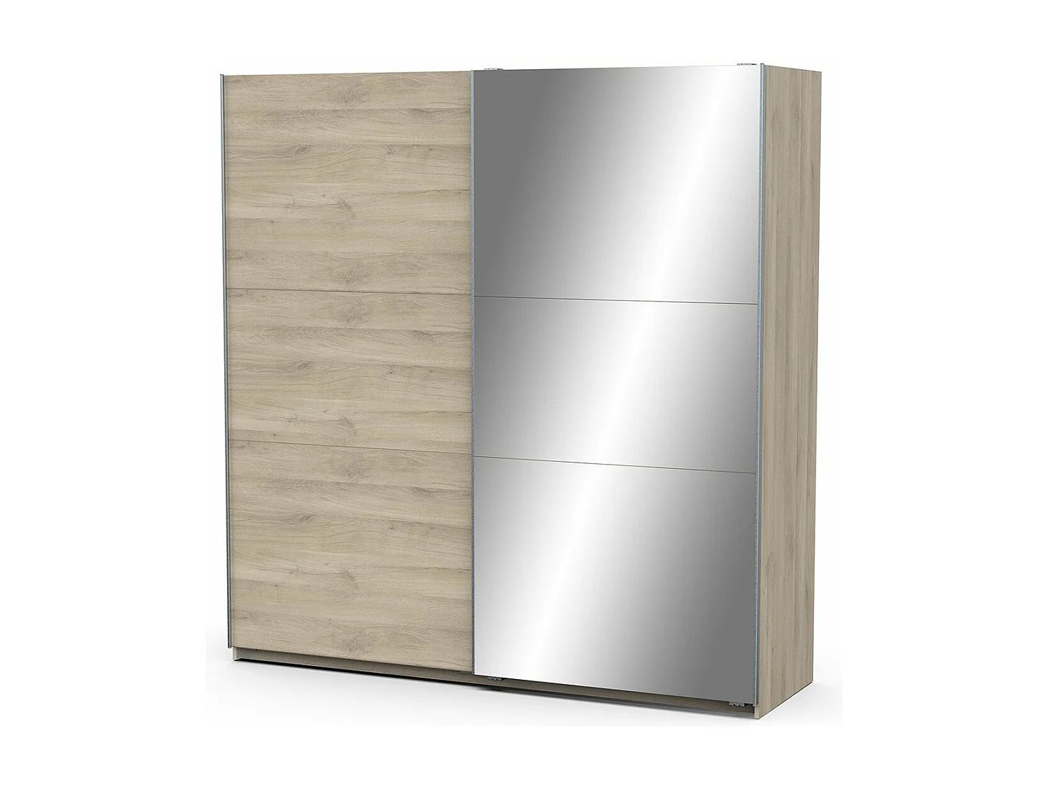 Kast met 2 schuifdeuren en spiegel Ghost - L194,5 cm