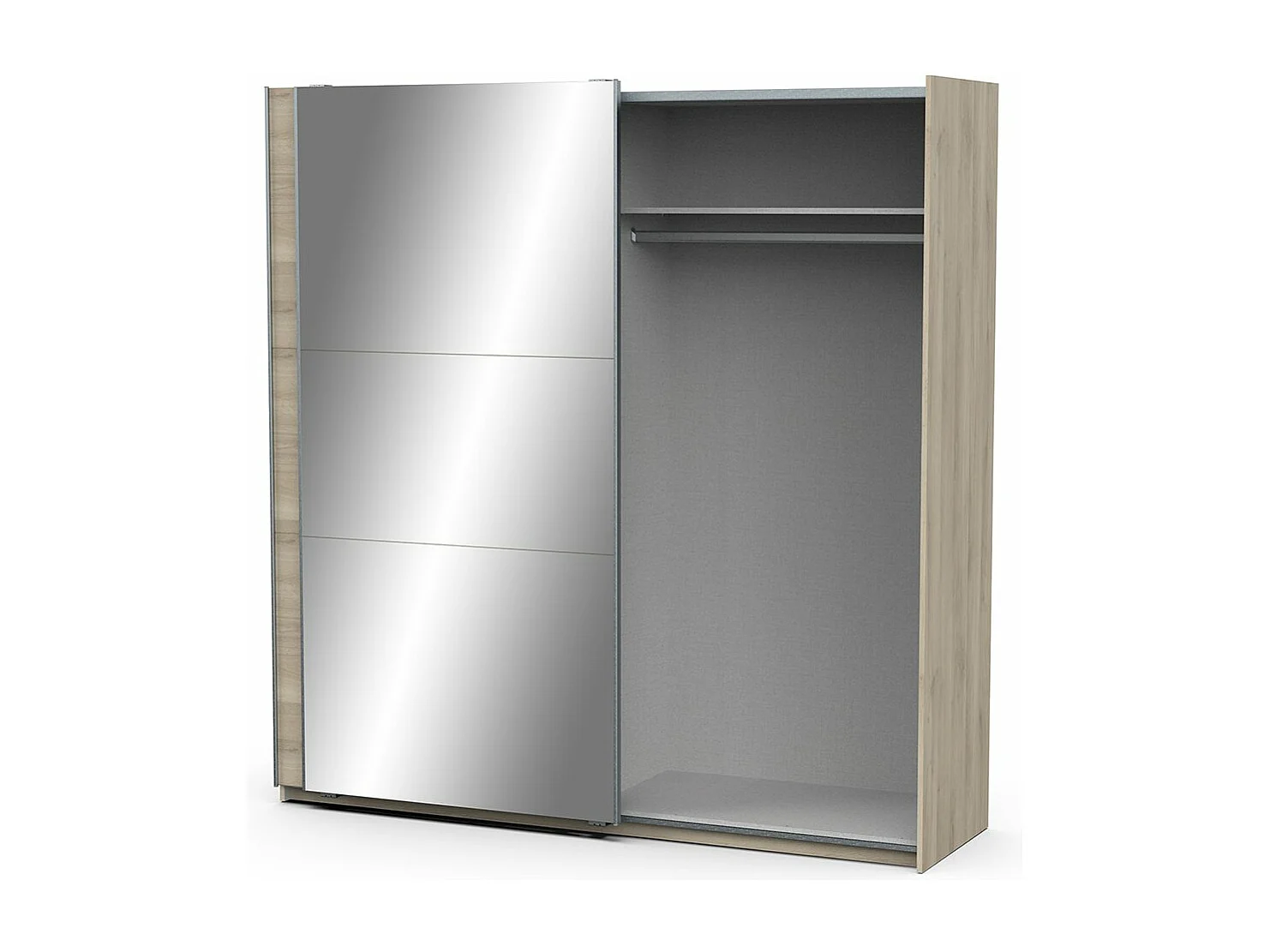 Kast met 2 schuifdeuren en spiegel Ghost - L194,5 cm