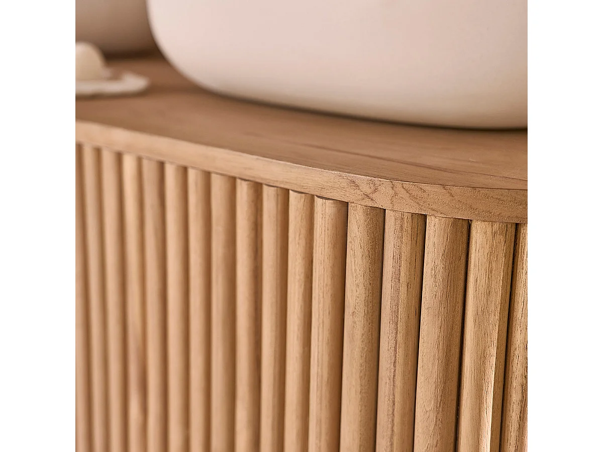 Meuble sous vasque en teck massif 142 cm
