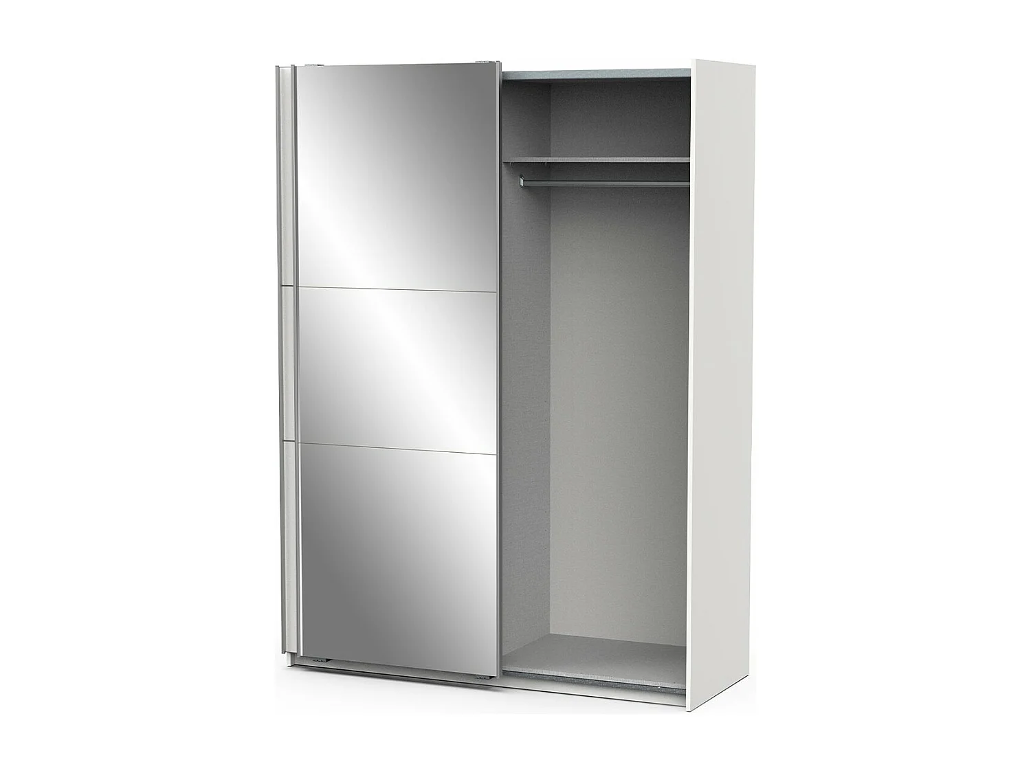 Armoire 2 portes coulissantes et miroir Ghost - L148 cm