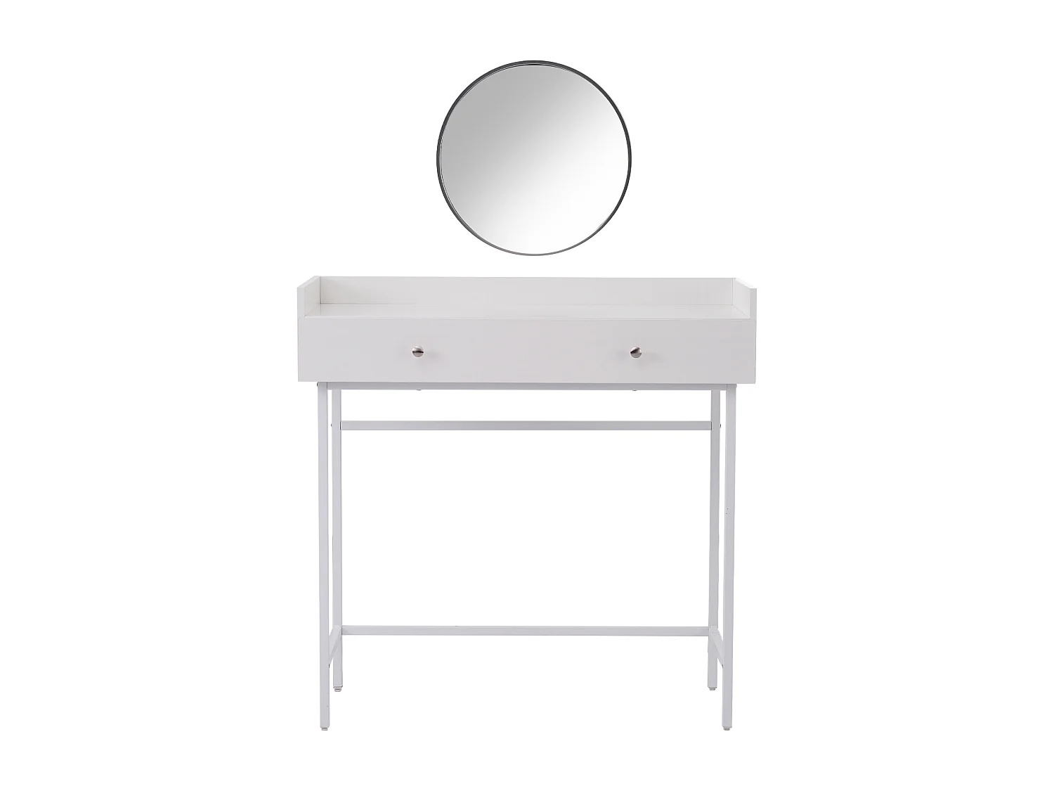 Tocador, espejo y 1 cajón, 95 x 40 x 93 cm, tocador, cómoda, blanco