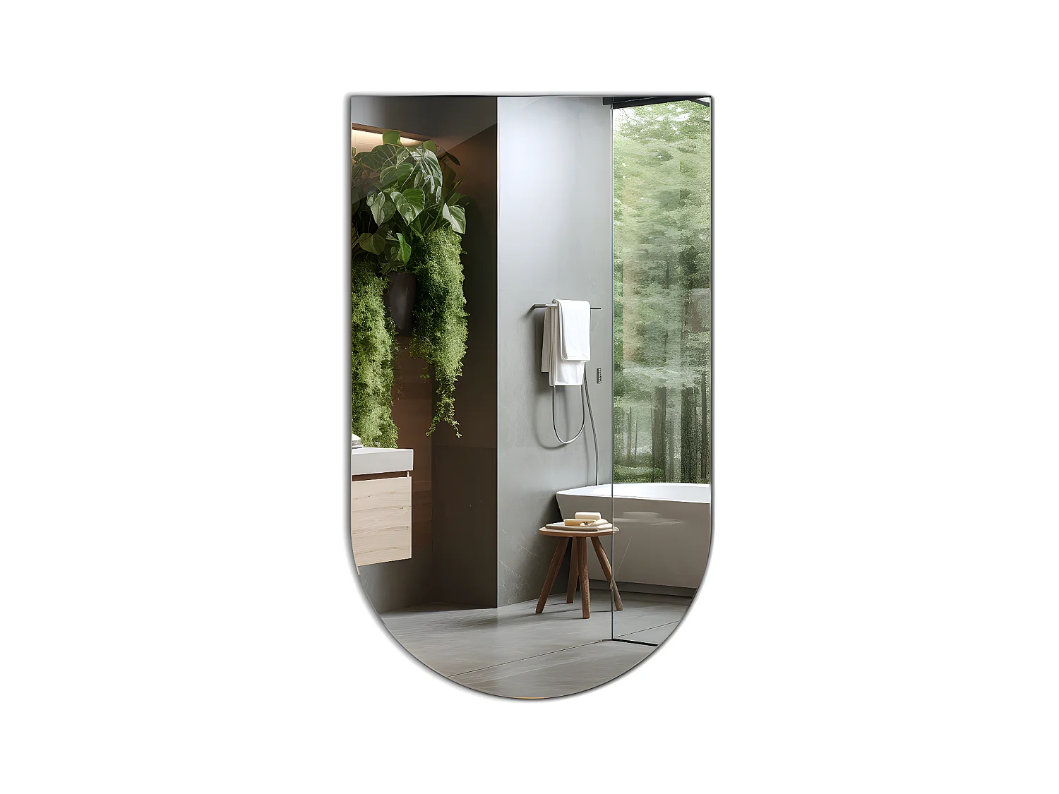Großer Wandspiegel mit unregelmäßiger Form für Badezimmer, Wandmontage, Loft-Flur, 80 cm