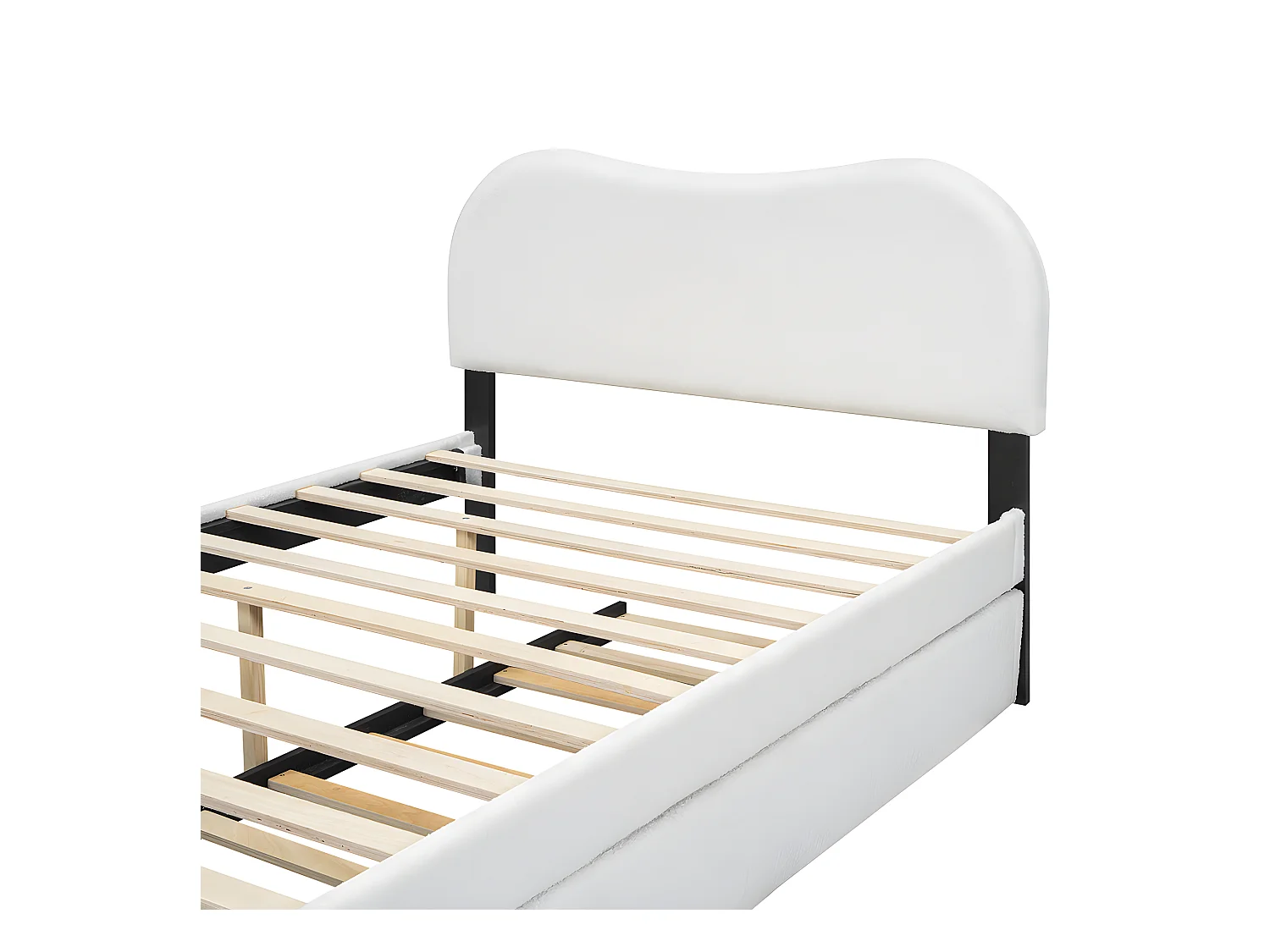 140 * 200cm lit plat, rembourré, avec un lit pliant pratique, Design minimaliste, blanc