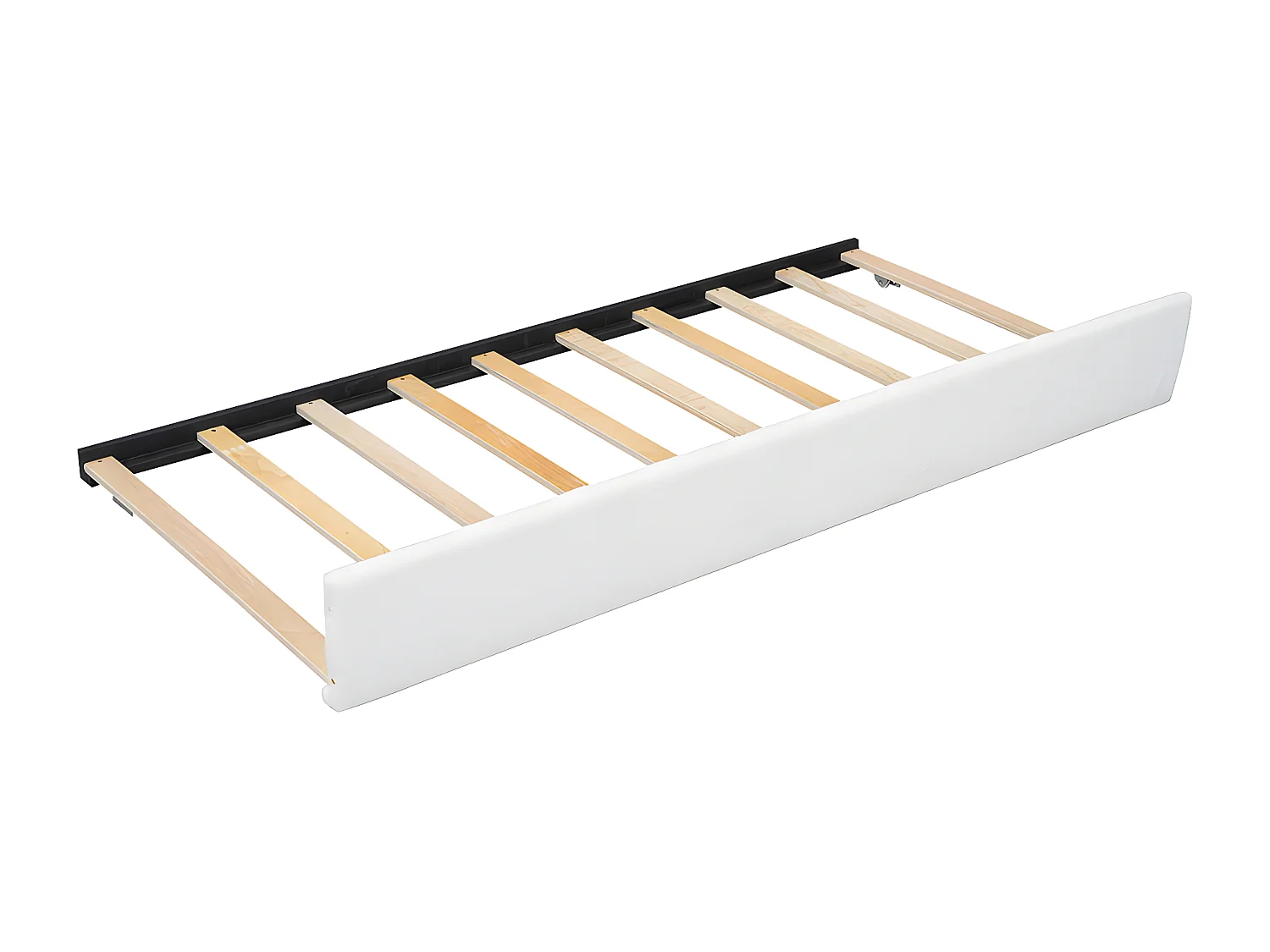 Cama plana de 90 * 200cm, tapizada, con práctica cama abatible, diseño minimalista, blanco