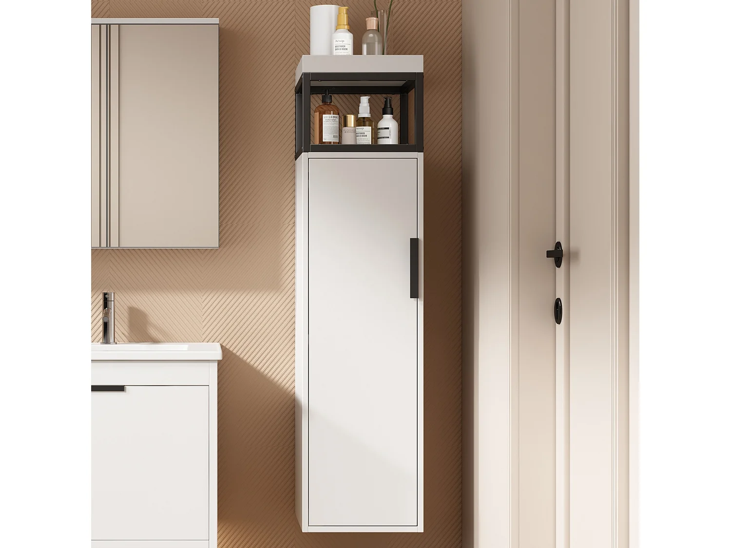 Mobile da bagno, vetrina, mobile contenitore, 30 x 30 x 120