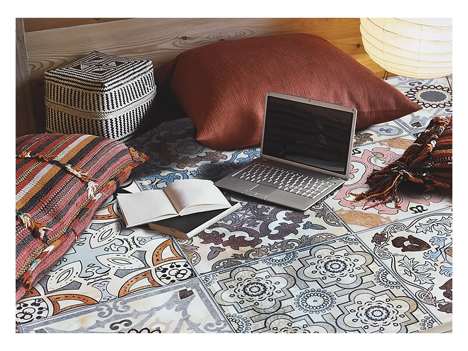 Tapis vinyle tendance carreaux portugais - 60cm x 90 cm