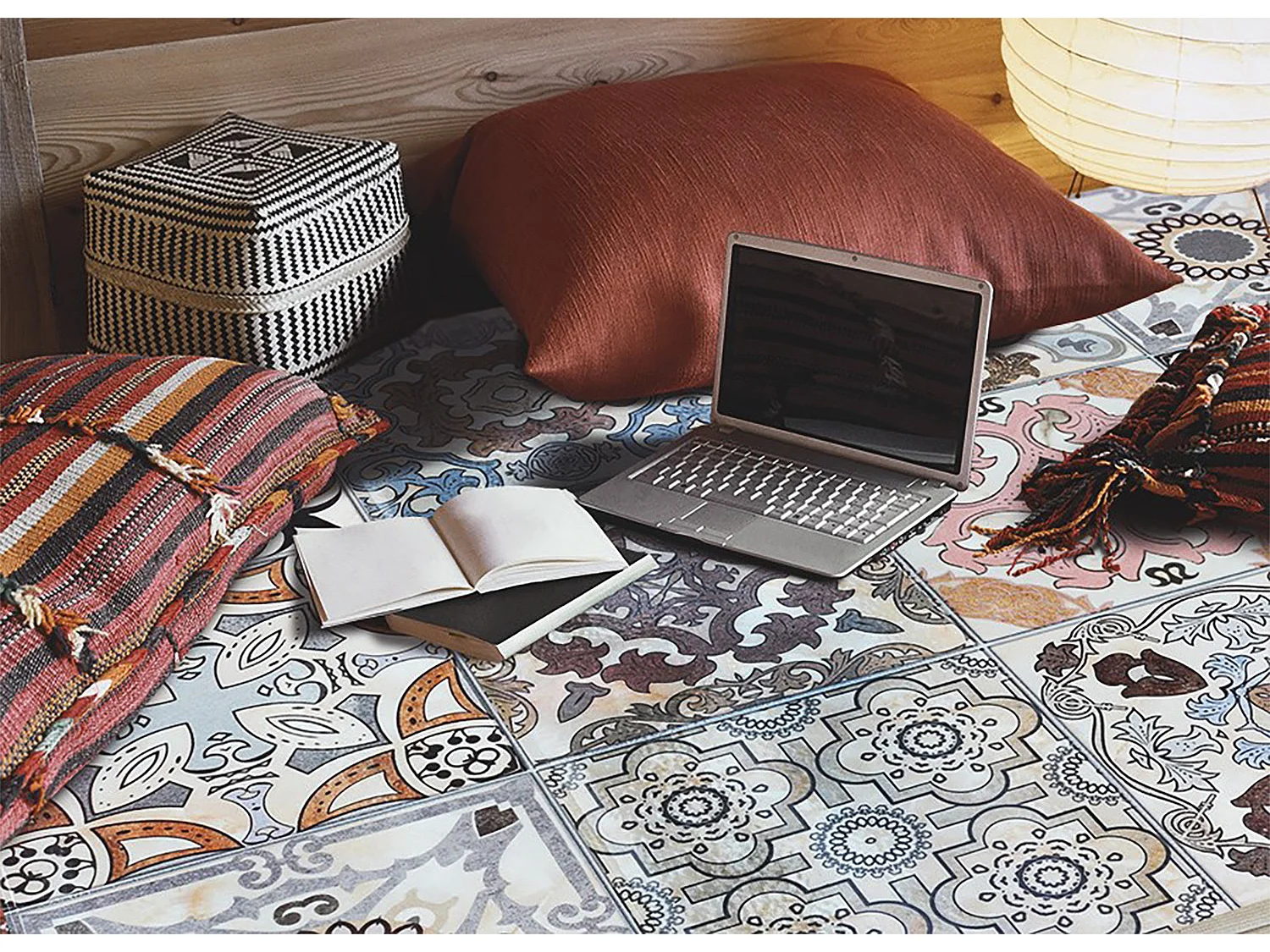 Trendy Portugees tegelvinyl vloerkleed - 60cm x 90 cm