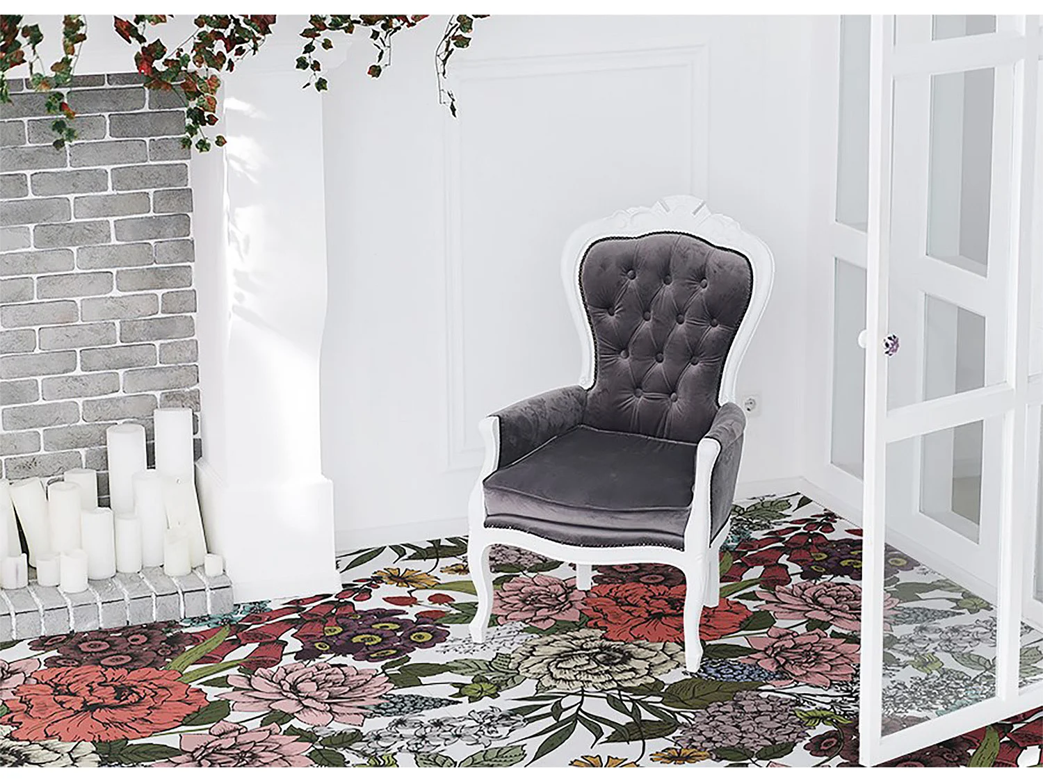 Tapis en vinyle pour la maison Fleurs diverses - 80cm x 120 cm