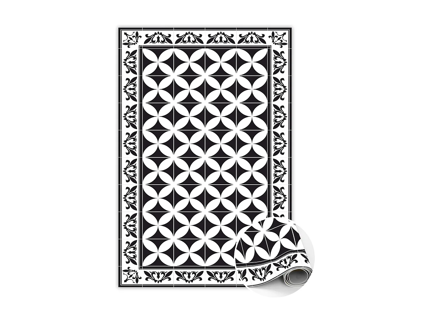 Universeller Vinylteppich mit spanischen Fliesen – 150 cm x 225 cm