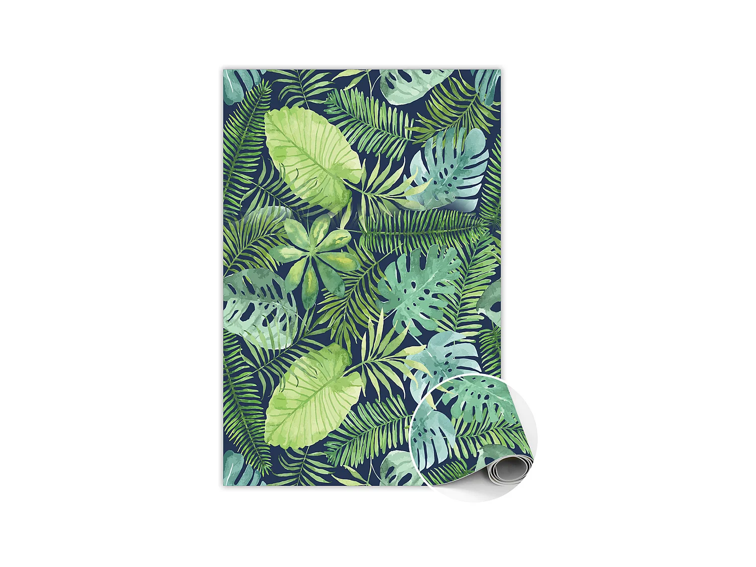 Tapis vinyle pour la maison Feuilles tropicales - 140 cm x 210 cm