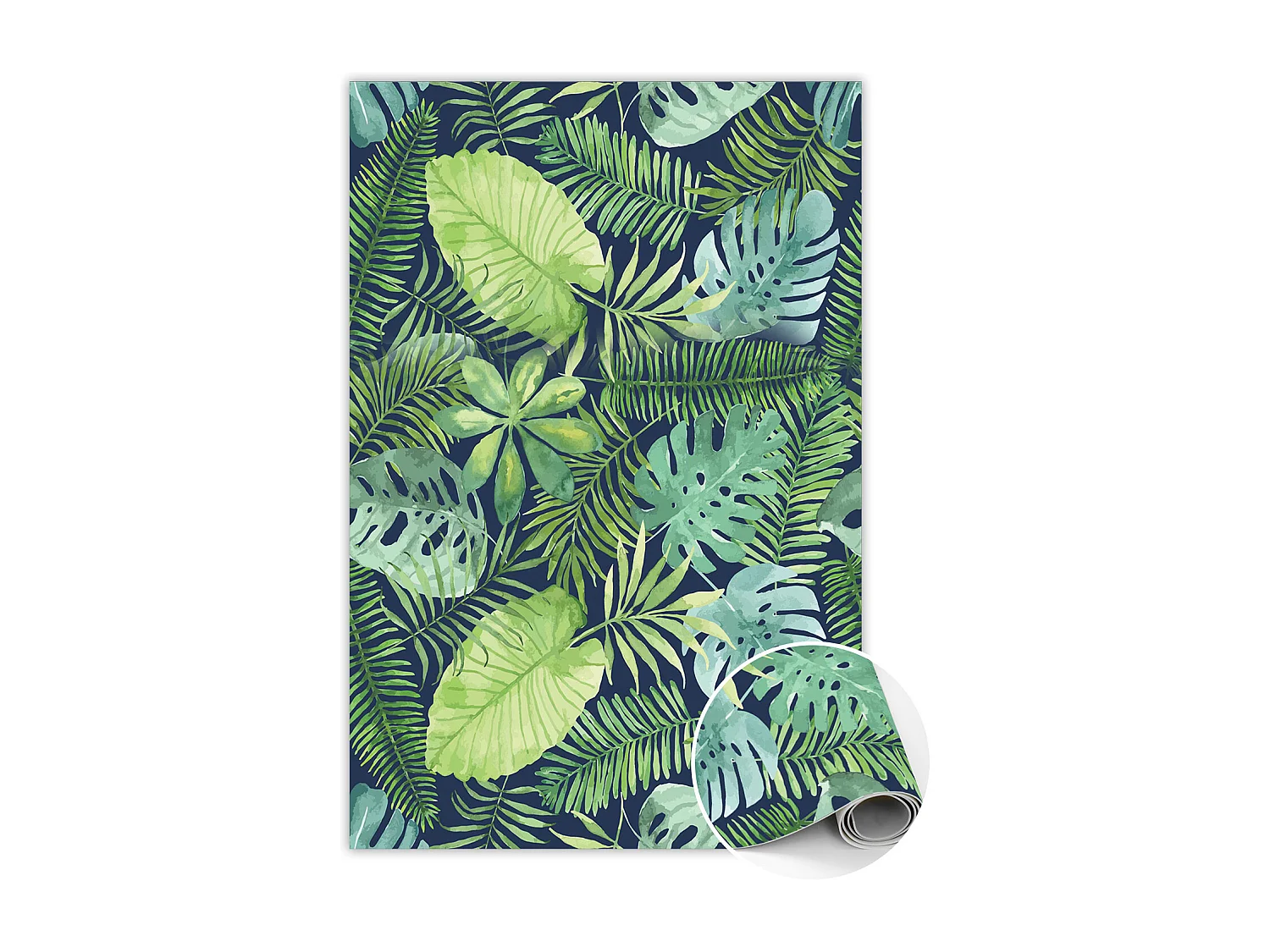 Vinylteppich für zu Hause Tropische Blätter – 150 cm x 225 cm