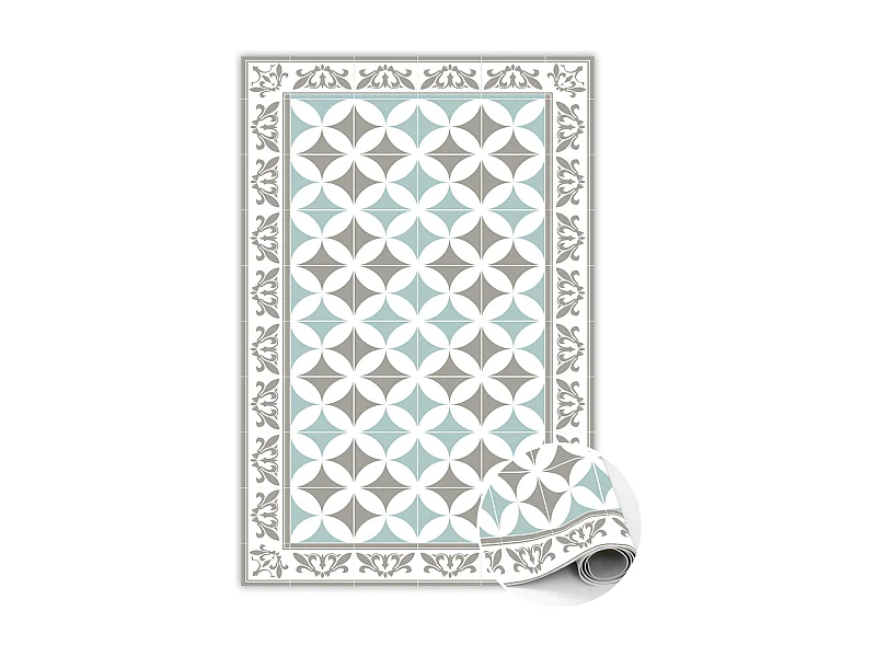 Tapis vinyle tendance, carrelage portugais - 120 cm x 180 cm