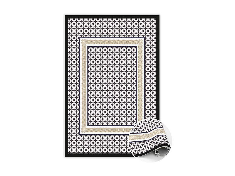 Trendiger Vinyl-Teppich mit geometrischem Geflecht – 60 cm x 90 cm