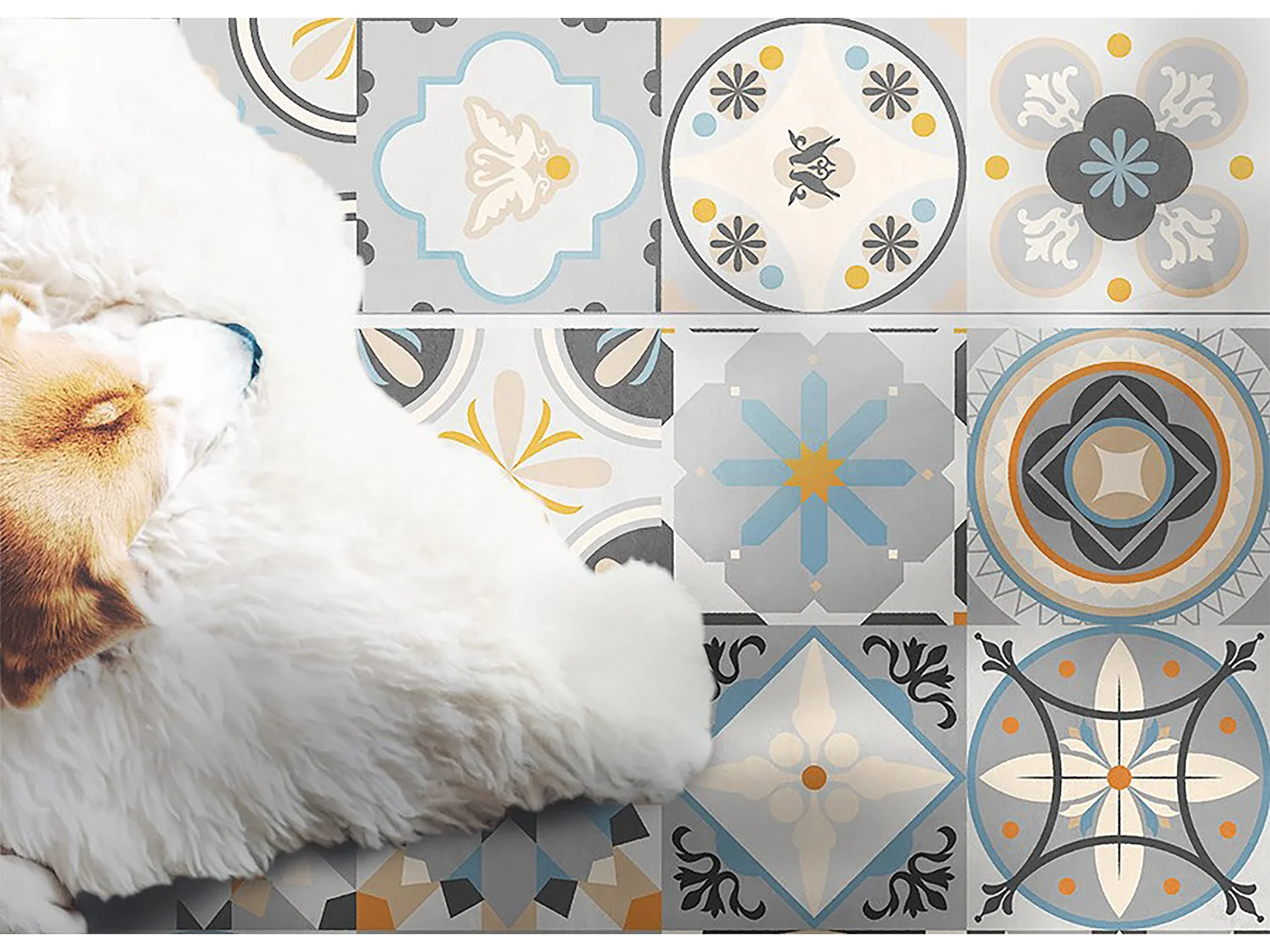 Tapis vinyle universel carreaux espagnols - 140 cm x 210 cm