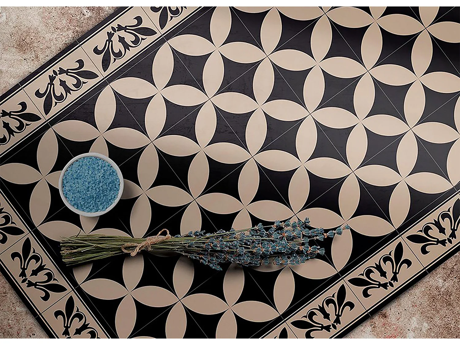 Tapis en vinyle pour la maison carreaux espagnols - 60cm x 90 cm