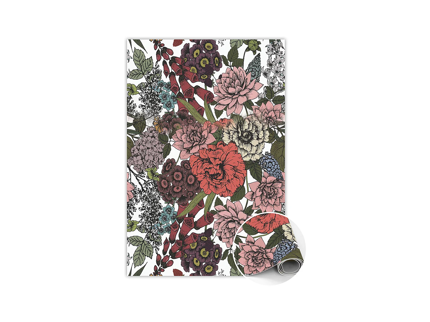 Tapis en vinyle pour la maison Fleurs diverses - 140 cm x 210 cm