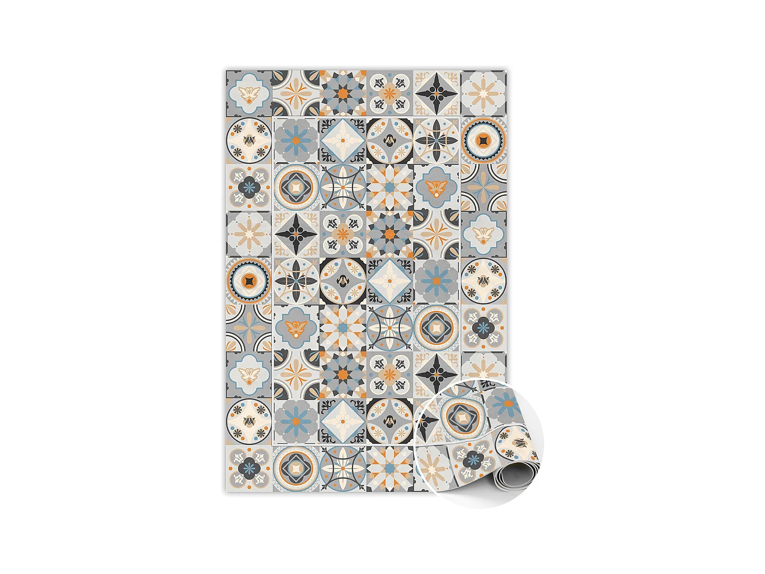 Universeel vinyl vloerkleed Spaanse tegels - 100 cm x 150 cm