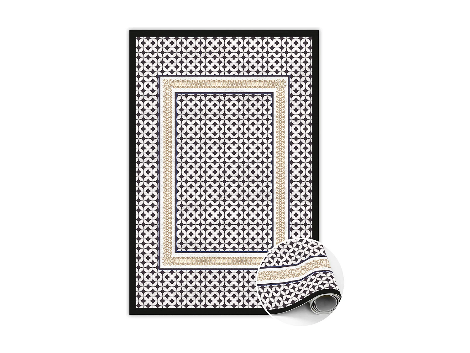 Tapis vinyle tendance Tresse géométrique - 100 cm x 150 cm