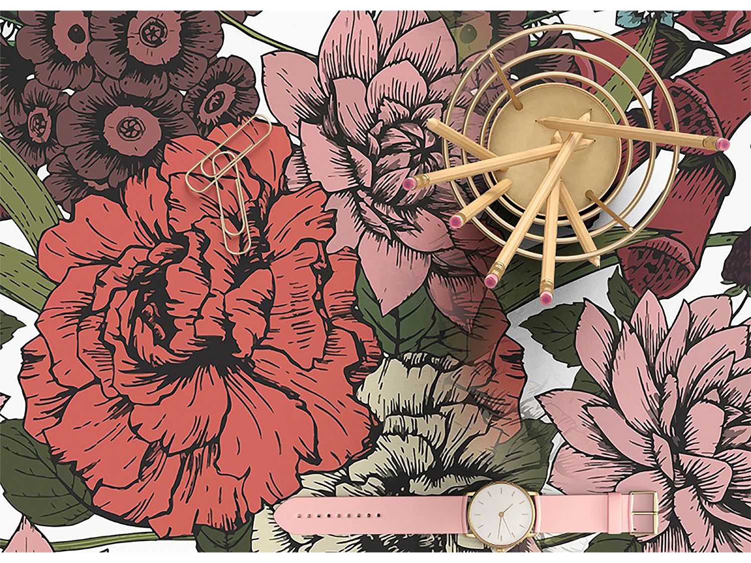 Vinylteppich für zu Hause Verschiedene Blumen – 100 cm x 150 cm