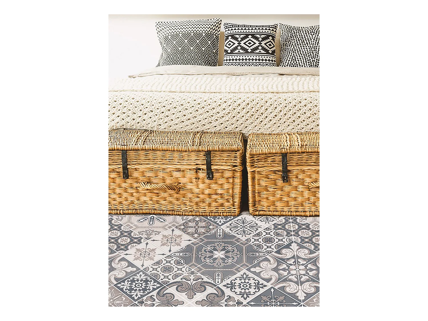 Tapis vinyle tendance Fleurs catalanes - 150 cm x 225 cm