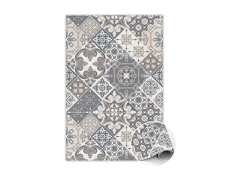 Trendiger Vinyl-Teppich mit katalanischen Blumen – 150 cm x 225 cm