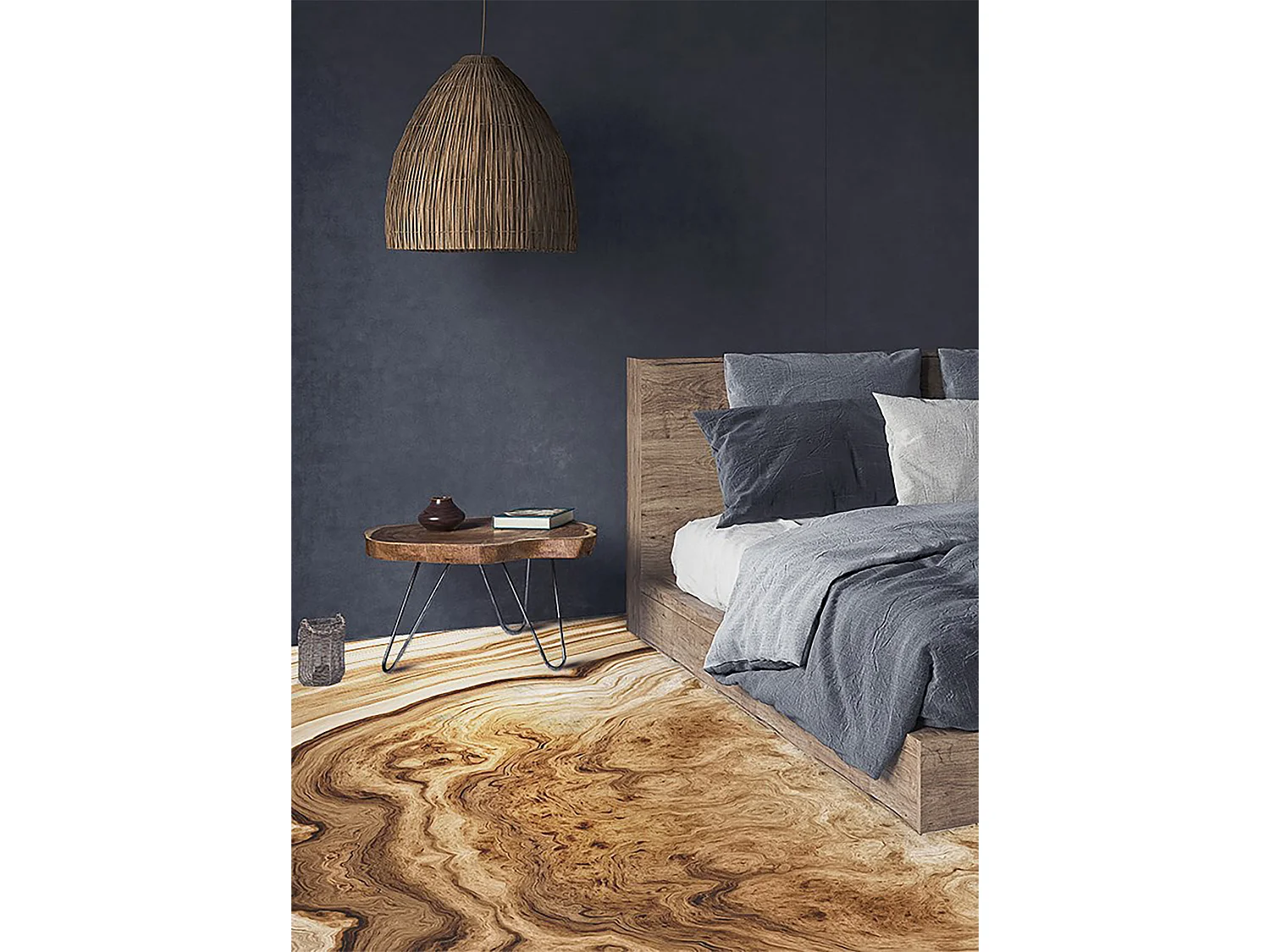 Tapis en vinyle pour la maison Grain de bois - 60cm x 90 cm