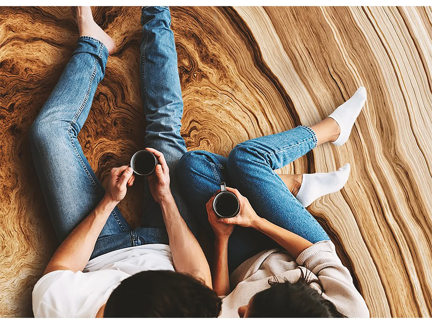 Vinylteppich für Zuhause, Holzmaserung – 150 cm x 225 cm