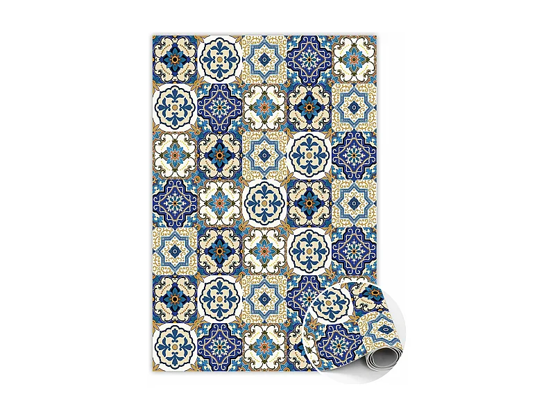 Trendiger portugiesischer Fliesen-Vinylteppich – 100 cm x 150 cm