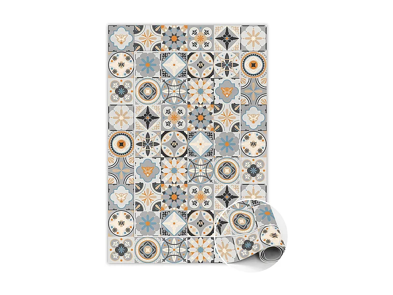 Universeller Vinylteppich mit spanischen Fliesen – 60 cm x 90 cm
