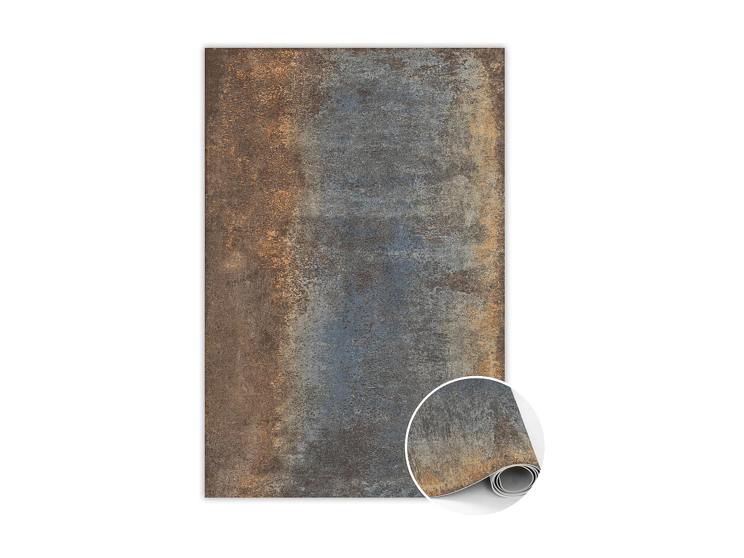 Tapis vinyle tendance Tôle rouillée - 140 cm x 210 cm