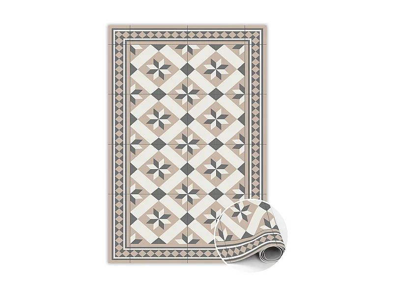 Vinylteppich mit achtzackigen Sternen – 150 cm x 225 cm