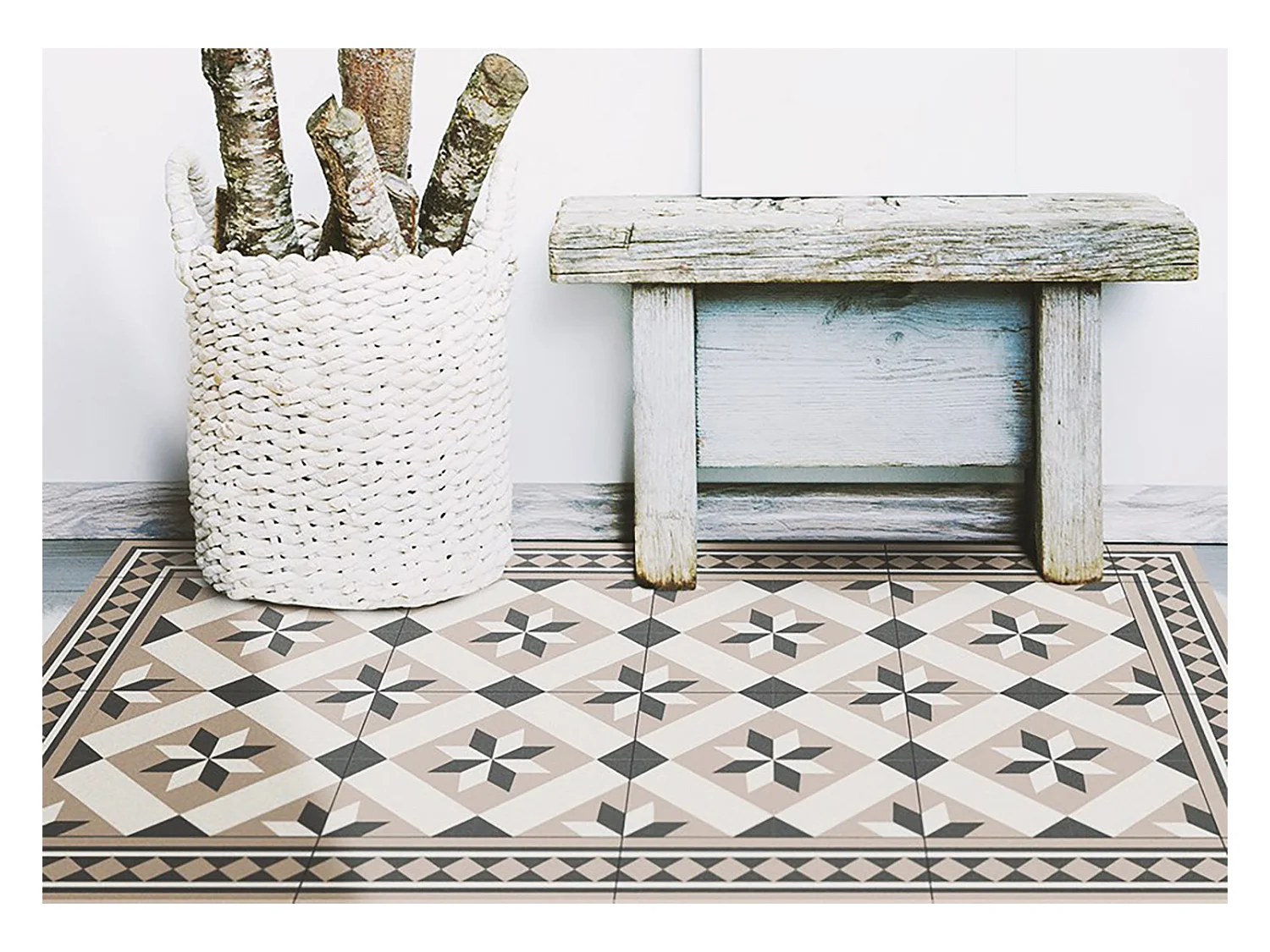 Tapis vinyle Étoiles à huit branches - 150 cm x 225 cm